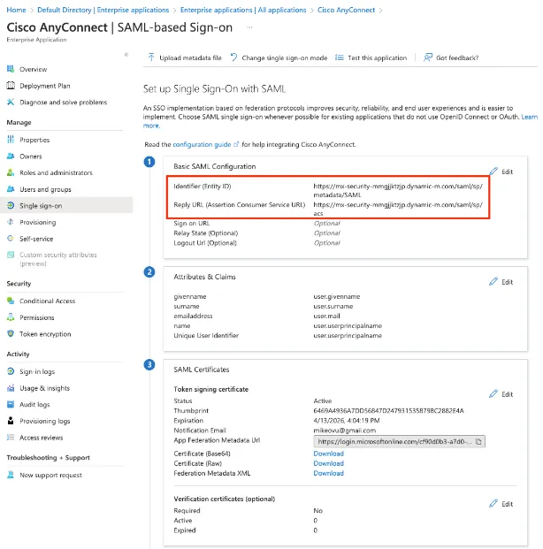 azure-saml-menu