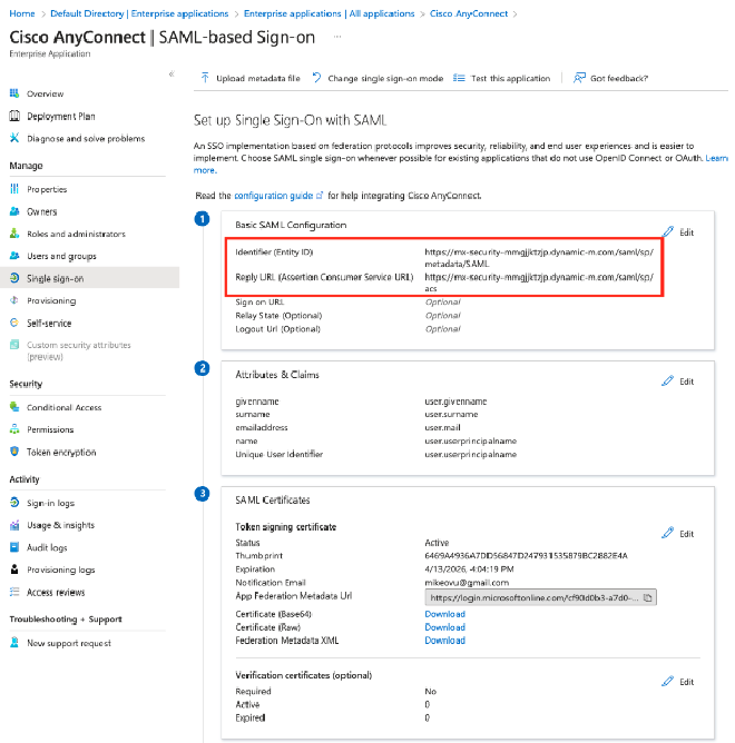 azure-saml-menu
